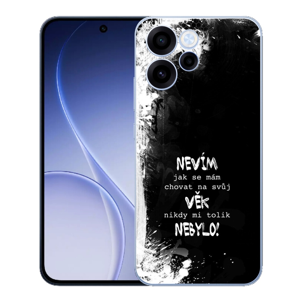 Gelový kryt mmCase na Oppo Reno 15 FS 5G - vtipný text 14 černé pozadí