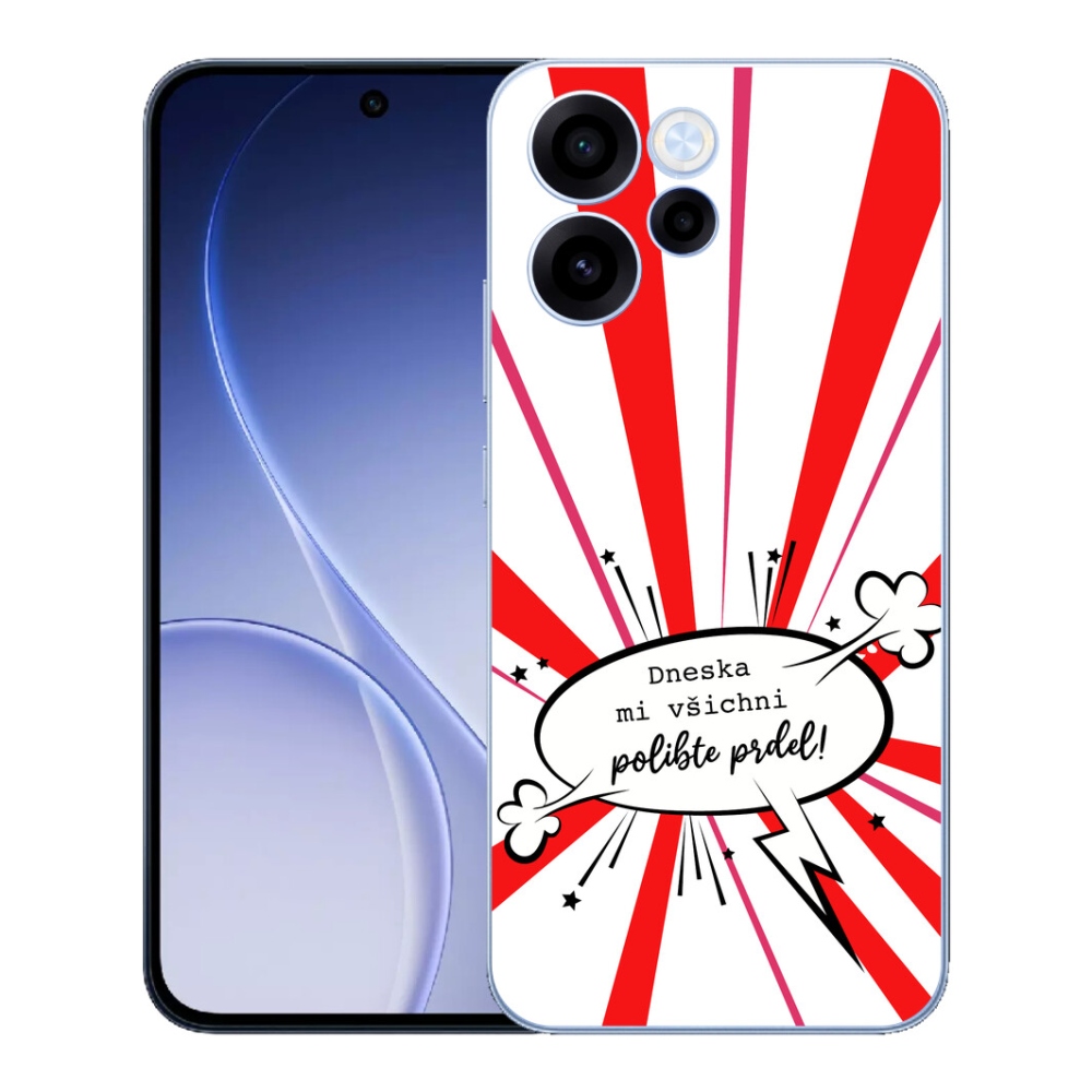 Gelový kryt mmCase na Oppo Reno 15 FS 5G - vtipný text 15 bílé pozadí