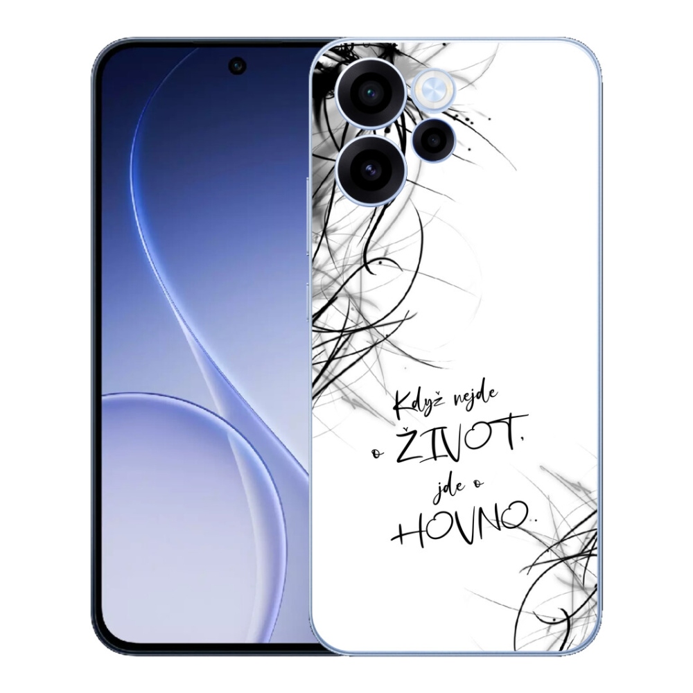 Gelový kryt mmCase na Oppo Reno 15 FS 5G - vtipný text 16 bílé pozadí