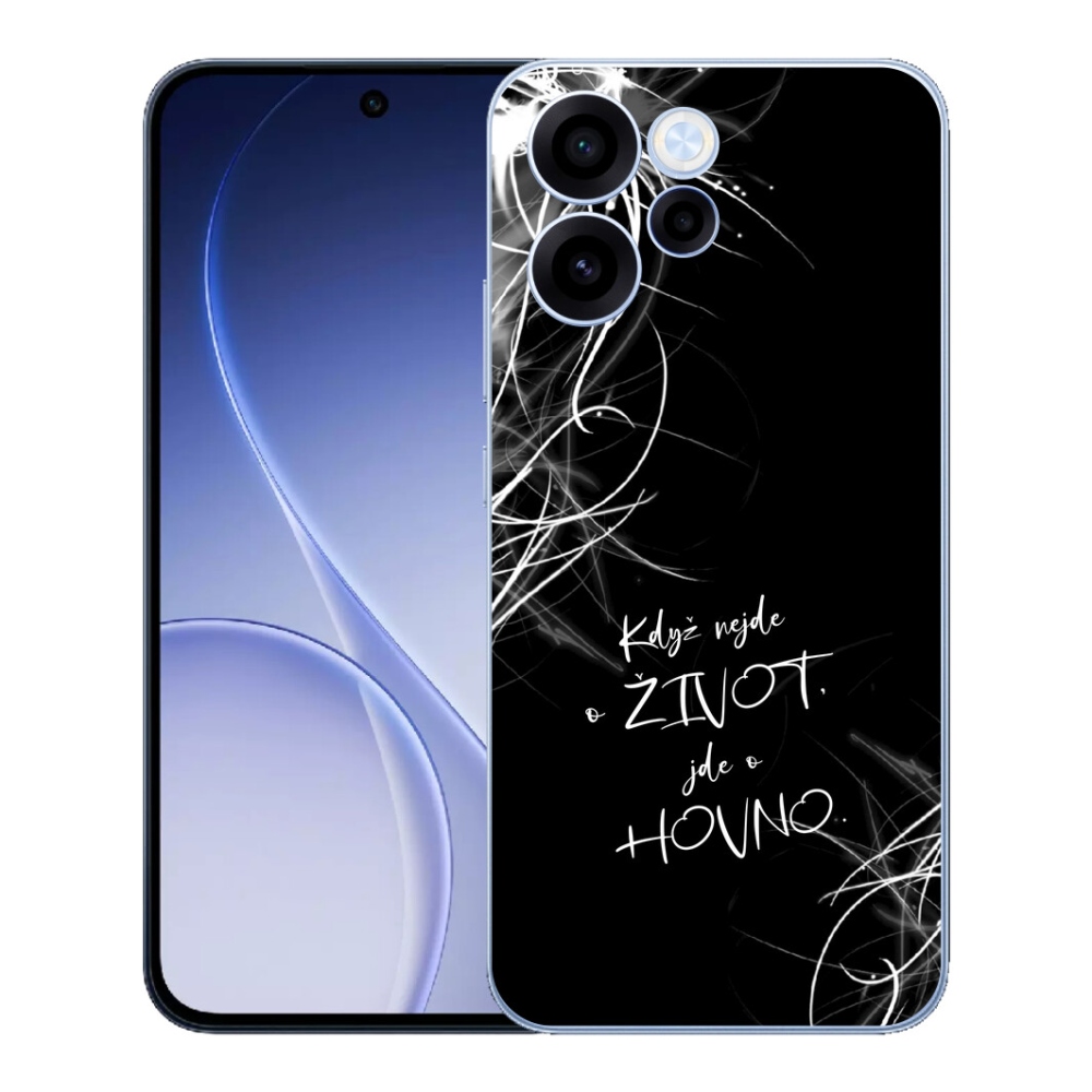 Gelový kryt mmCase na Oppo Reno 15 FS 5G - vtipný text 16 černé pozadí