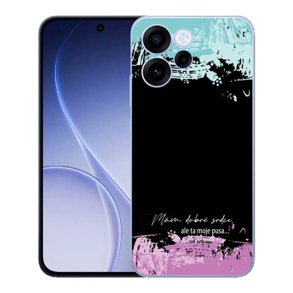 Gelový kryt mmCase na Oppo Reno 15 FS 5G - vtipný text 3 černé pozadí