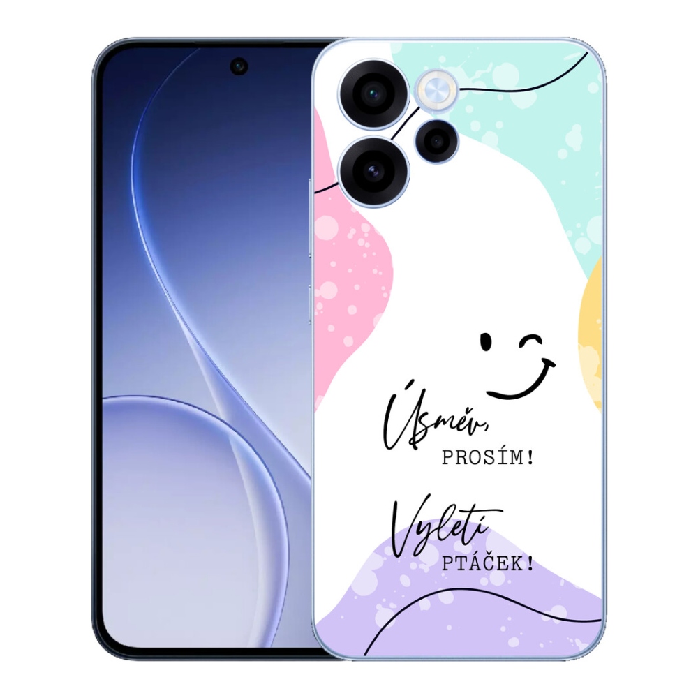 Gelový kryt mmCase na Oppo Reno 15 FS 5G - vtipný text 4 bílé pozadí