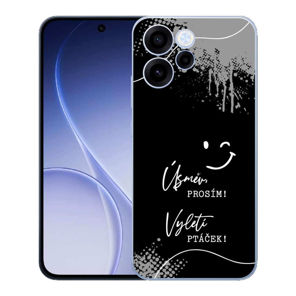 Gelový kryt mmCase na Oppo Reno 15 FS 5G - vtipný text 4 černé pozadí