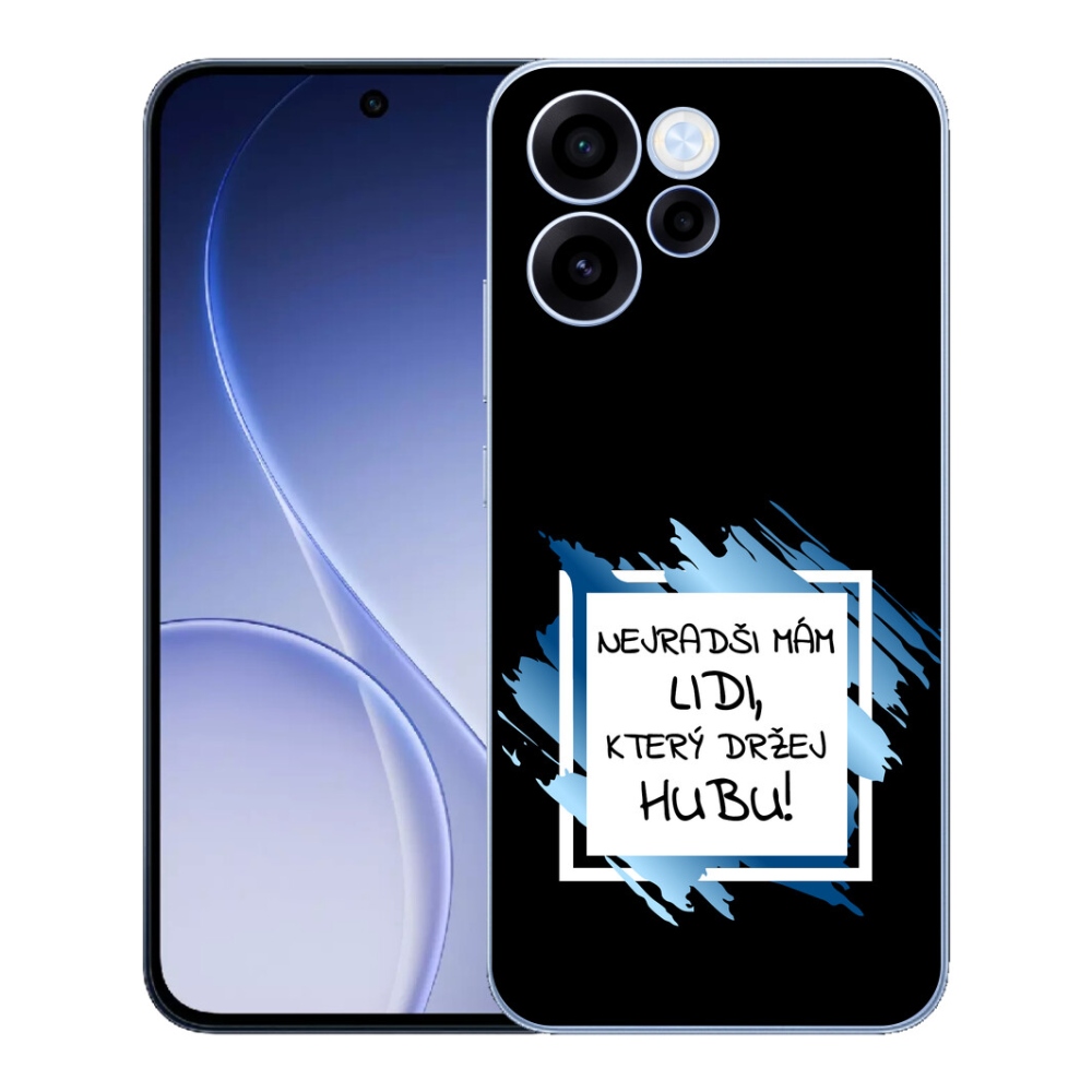 Gelový kryt mmCase na Oppo Reno 15 FS 5G - vtipný text 7 bíločerné pozadí