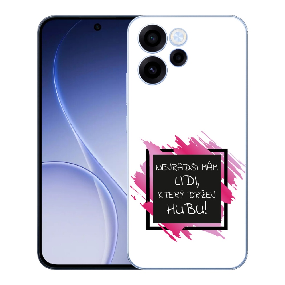 Gelový kryt mmCase na Oppo Reno 15 FS 5G - vtipný text 7 černobílé pozadí