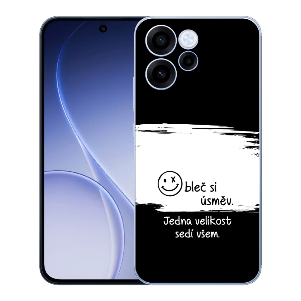 Gelový kryt mmCase na Oppo Reno 15 FS 5G - vtipný text 8 bíločerné pozadí