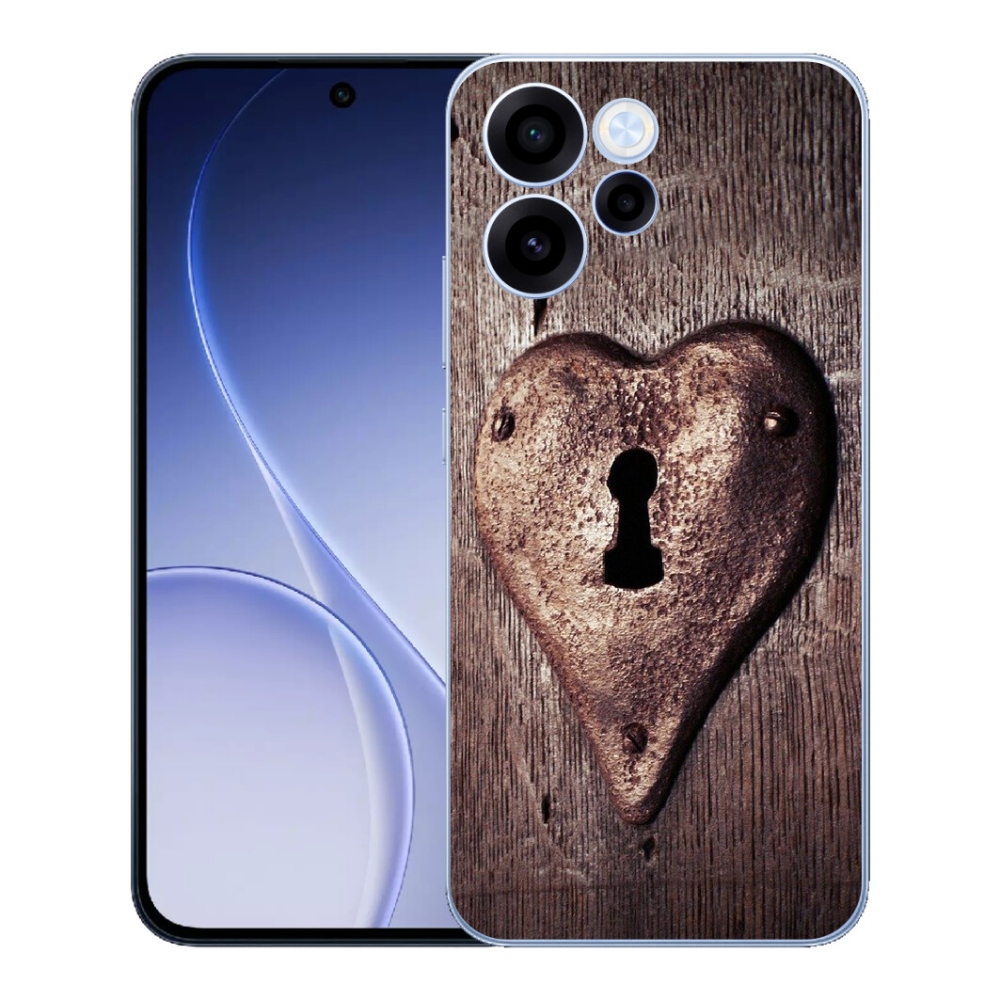 Gelový kryt mmCase na Oppo Reno 15 FS 5G - zámek ve tvaru srdce