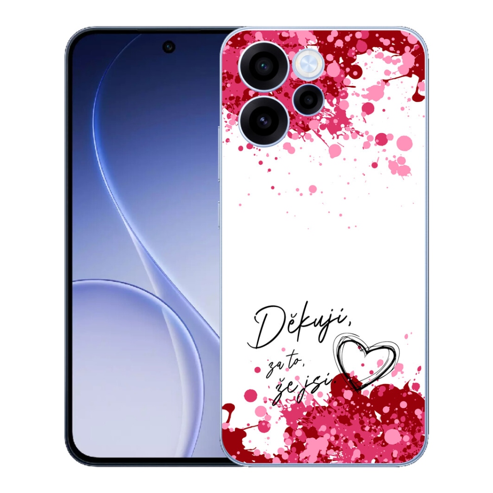 Gelový kryt mmCase na Oppo Reno 15 FS 5G - zamilovaný text 2 bílé pozadí