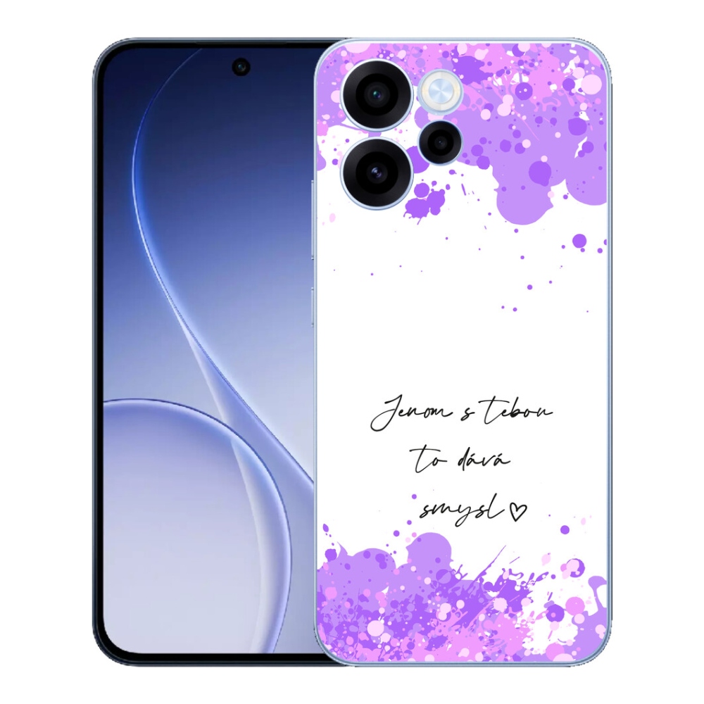 Gelový kryt mmCase na Oppo Reno 15 FS 5G - zamilovaný text bílé pozadí