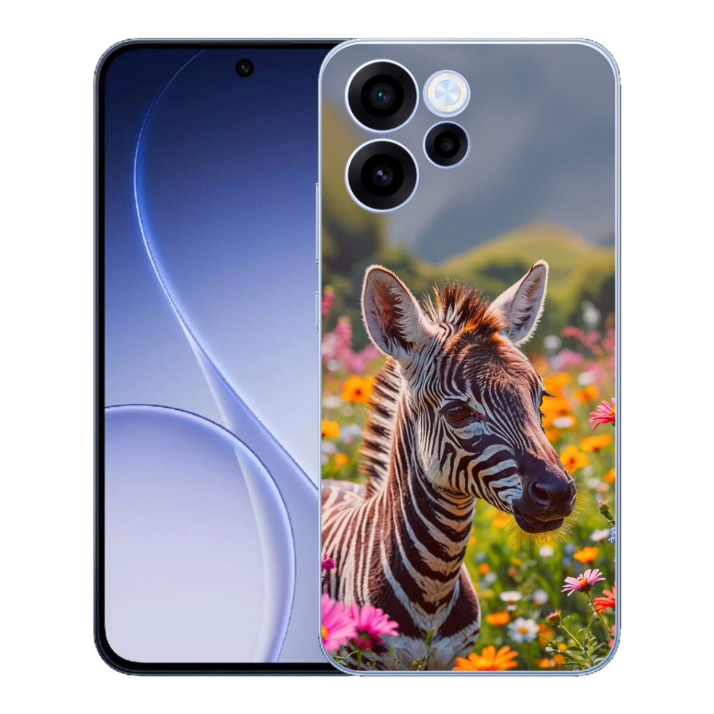 Gelový kryt mmCase na Oppo Reno 15 FS 5G - zebra na louce