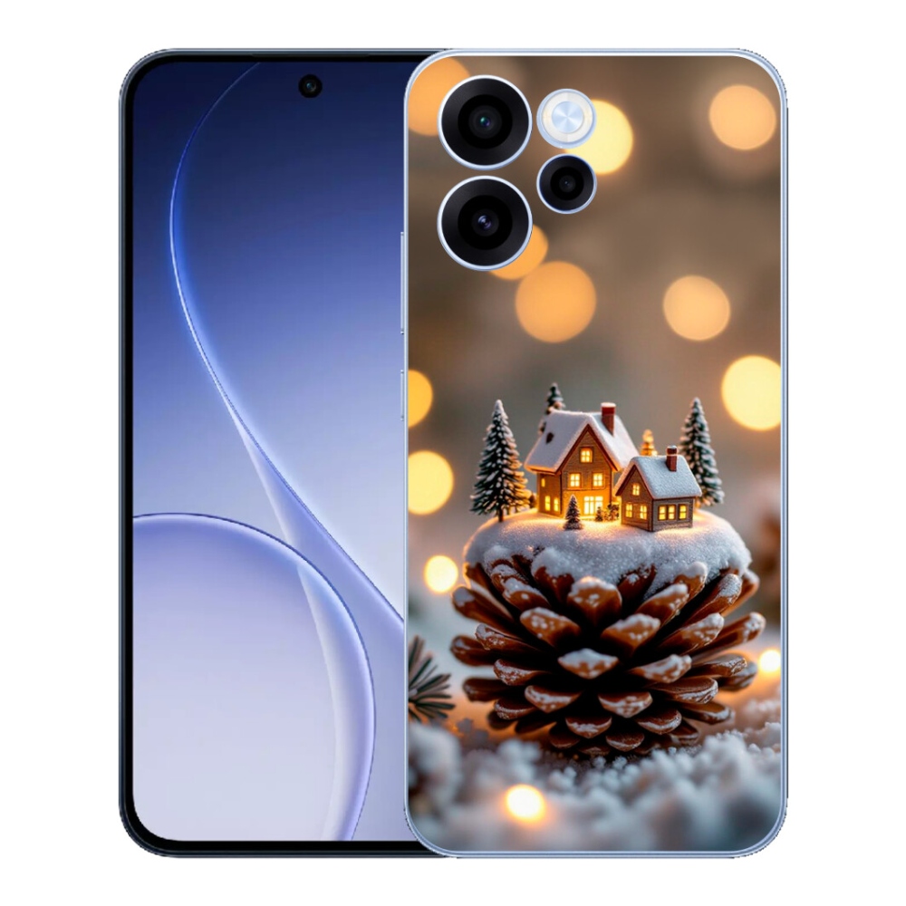 Gelový kryt mmCase na Oppo Reno 15 FS 5G - zimní vesnička