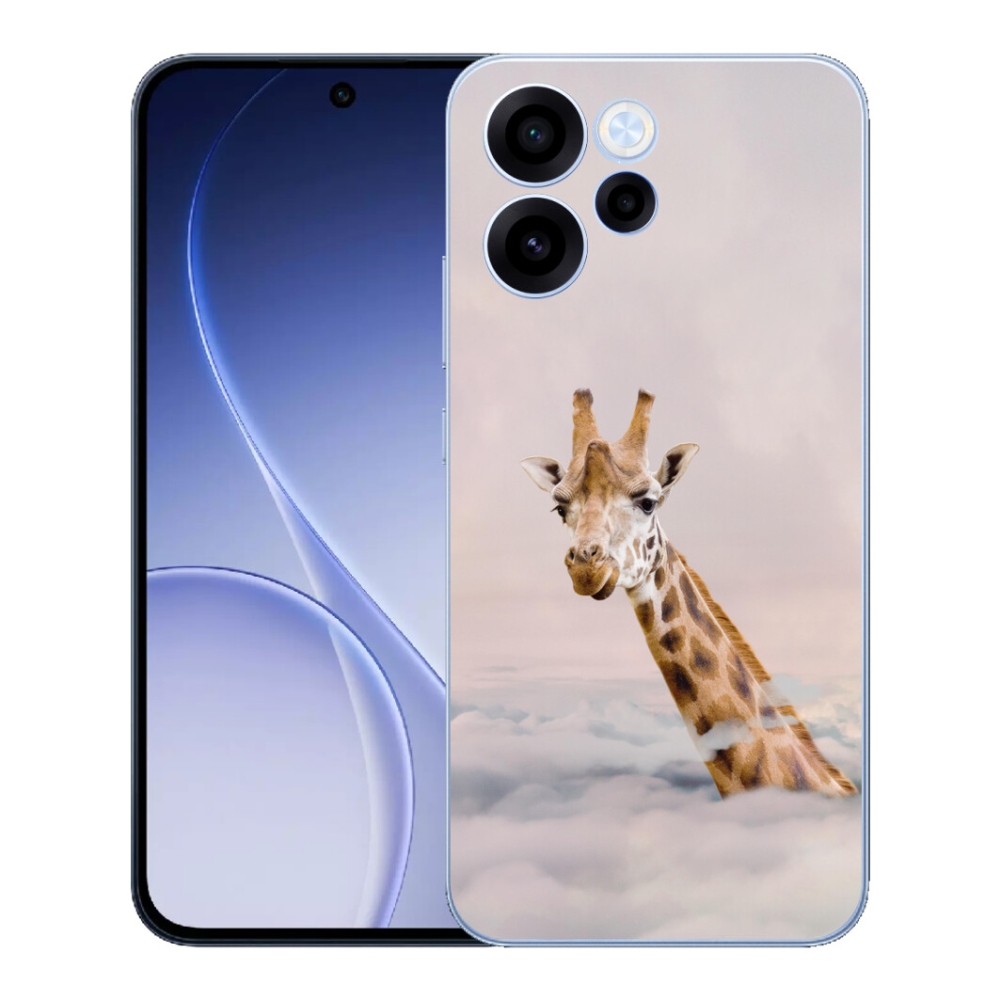 Gelový kryt mmCase na Oppo Reno 15 FS 5G - žirafa v oblacích
