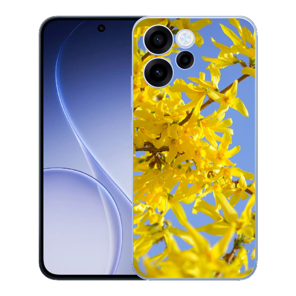 Gelový kryt mmCase na Oppo Reno 15 FS 5G - žluté květy