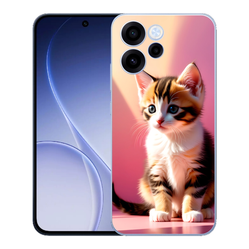 Gelový kryt mmCase na Oppo Reno 15 FS 5G - zvědavé kotě 2