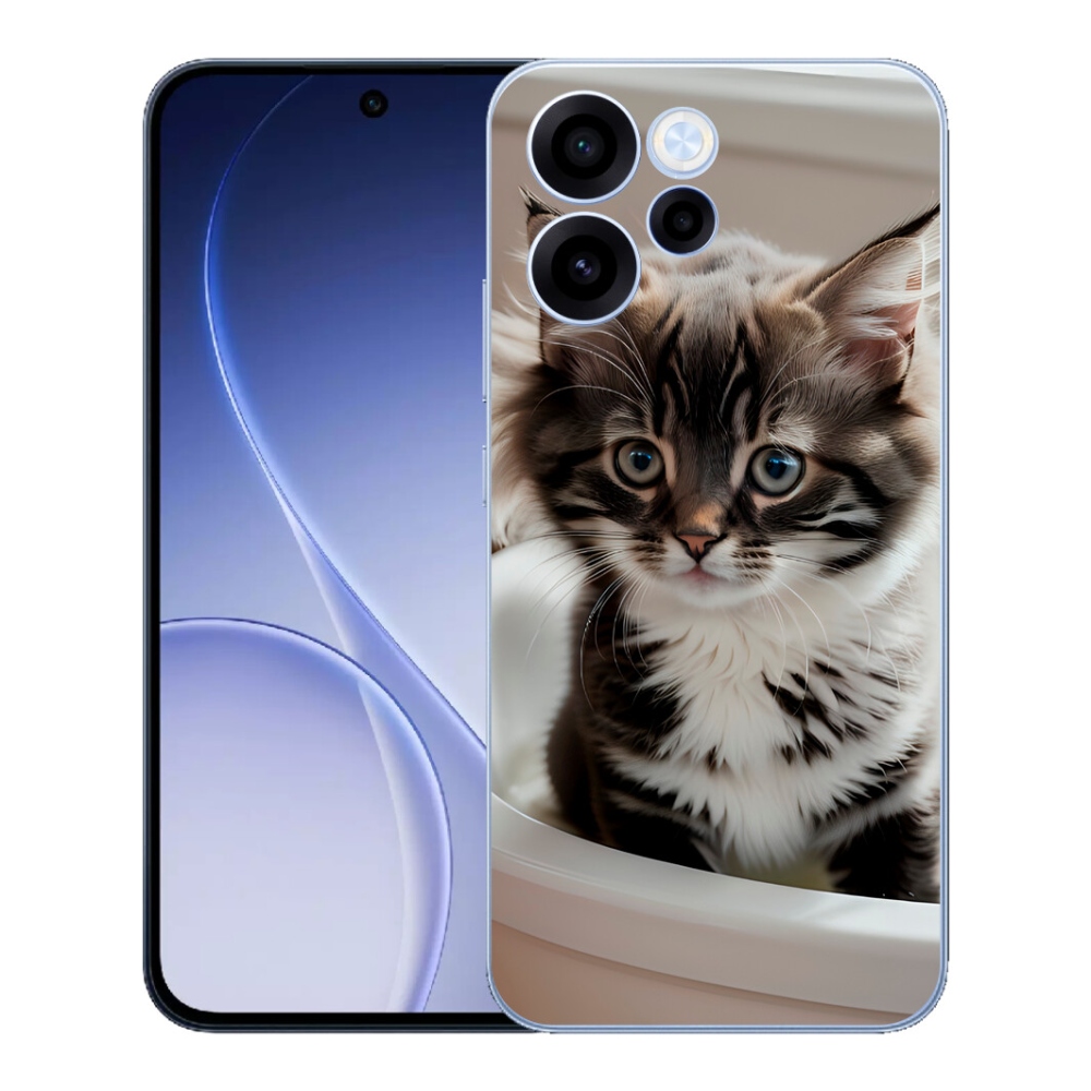 Gelový kryt mmCase na Oppo Reno 15 FS 5G - zvědavé kotě