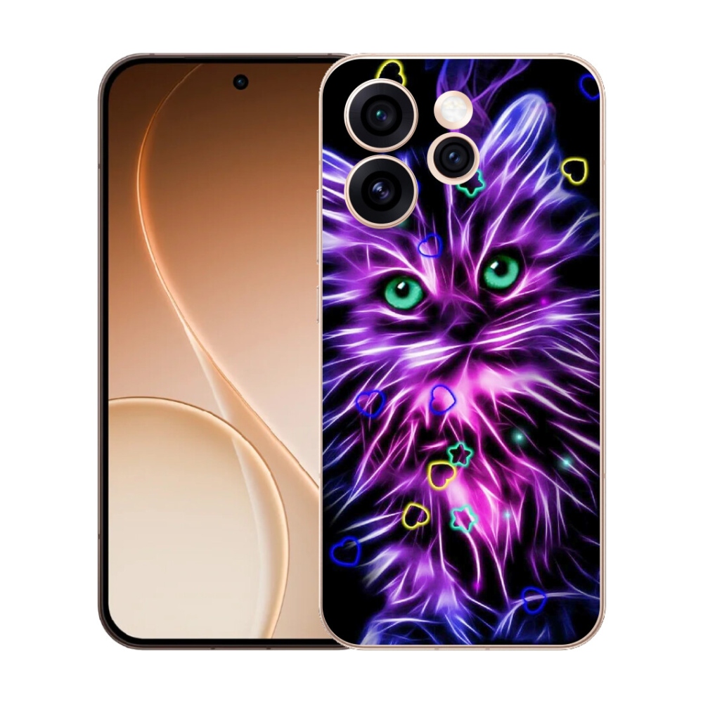 Gelový kryt mmCase na Oppo Reno 15 Pro 5G - abstraktní kočka
