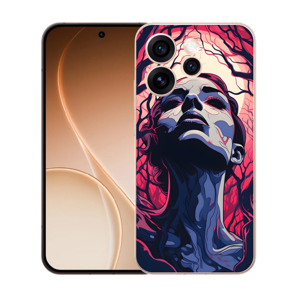 Gelový kryt mmCase na Oppo Reno 15 Pro 5G - abstraktní obličej