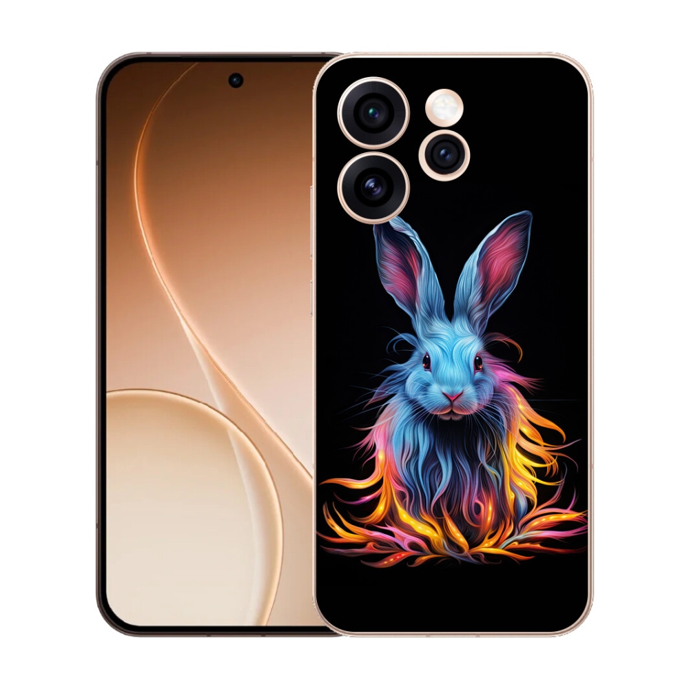 Gelový kryt mmCase na Oppo Reno 15 Pro 5G - abstraktní zajíc