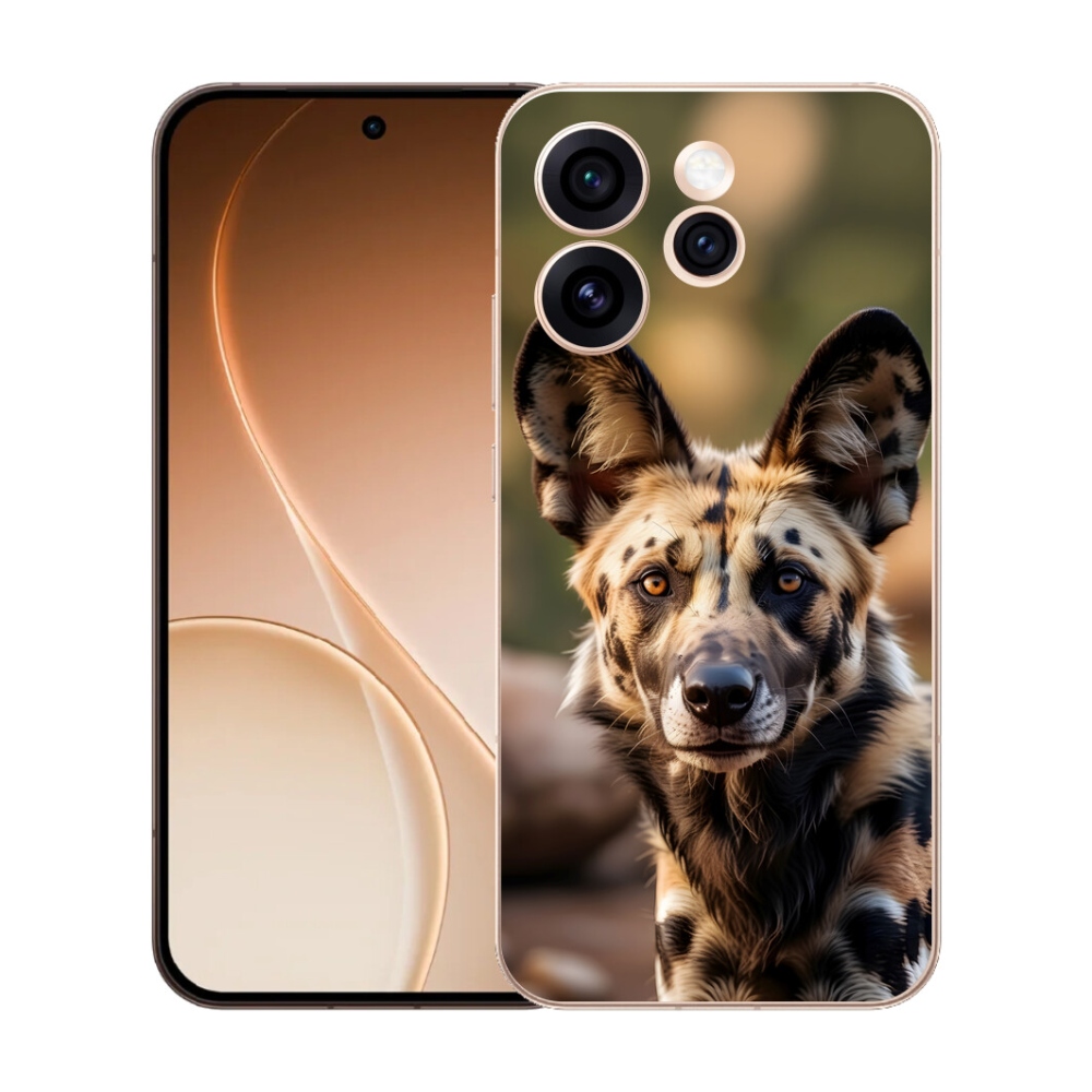 Gelový kryt mmCase na Oppo Reno 15 Pro 5G - africký divoký pes