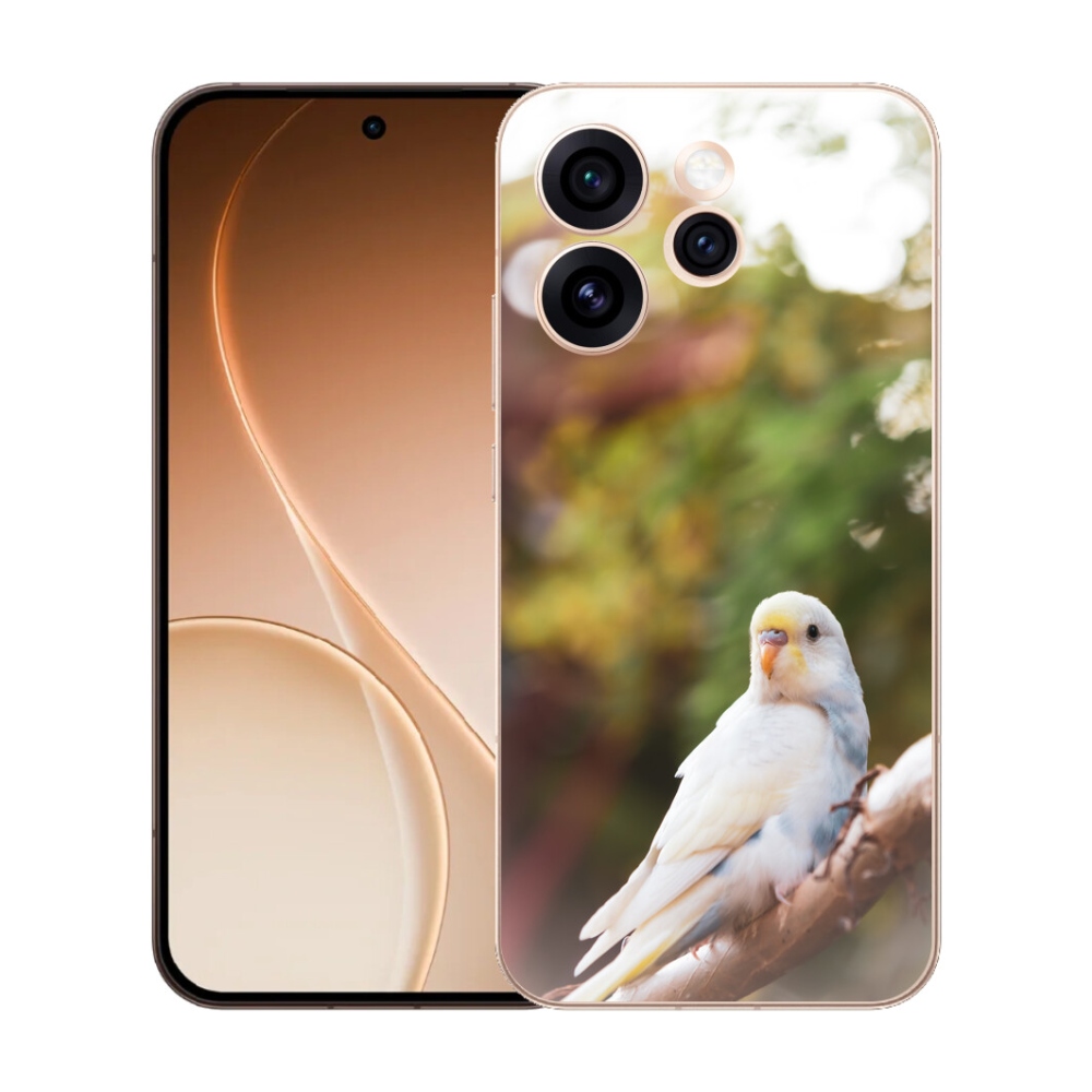 Gelový kryt mmCase na Oppo Reno 15 Pro 5G - andulka bílá
