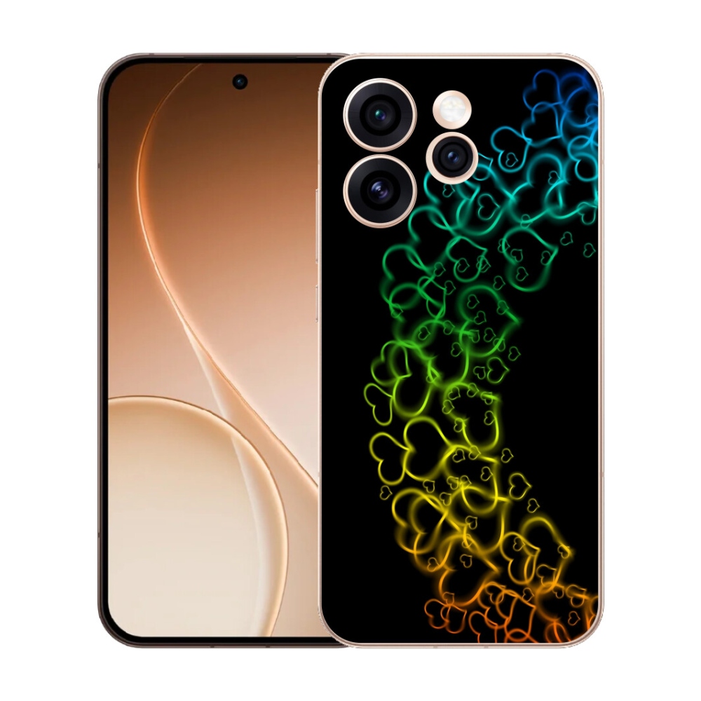 Gelový kryt mmCase na Oppo Reno 15 Pro 5G - barevná srdíčka