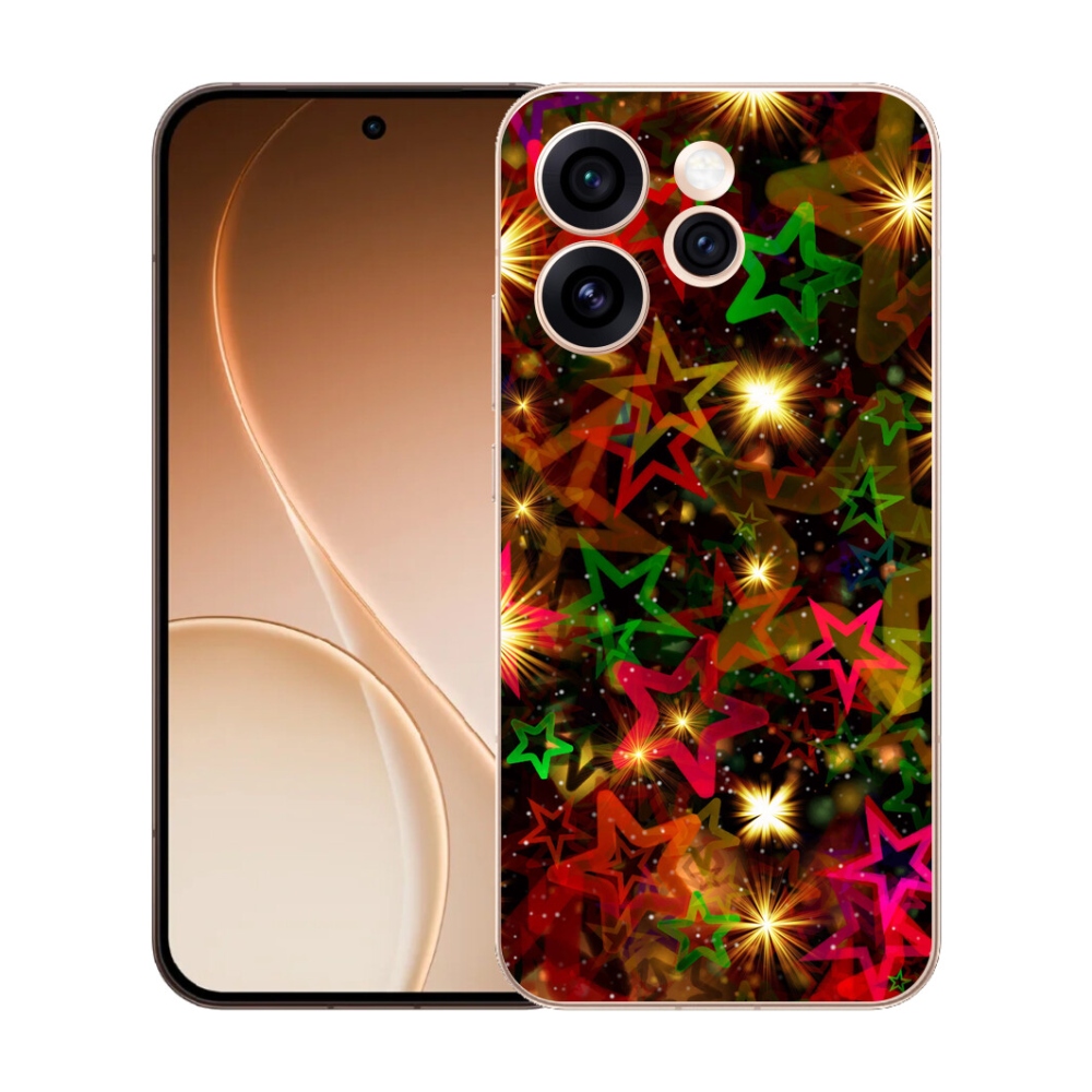 Gelový kryt mmCase na Oppo Reno 15 Pro 5G - barevné hvězdičky
