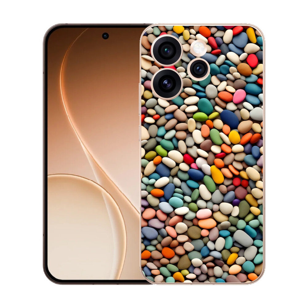 Gelový kryt mmCase na Oppo Reno 15 Pro 5G - barevné kamínky 2