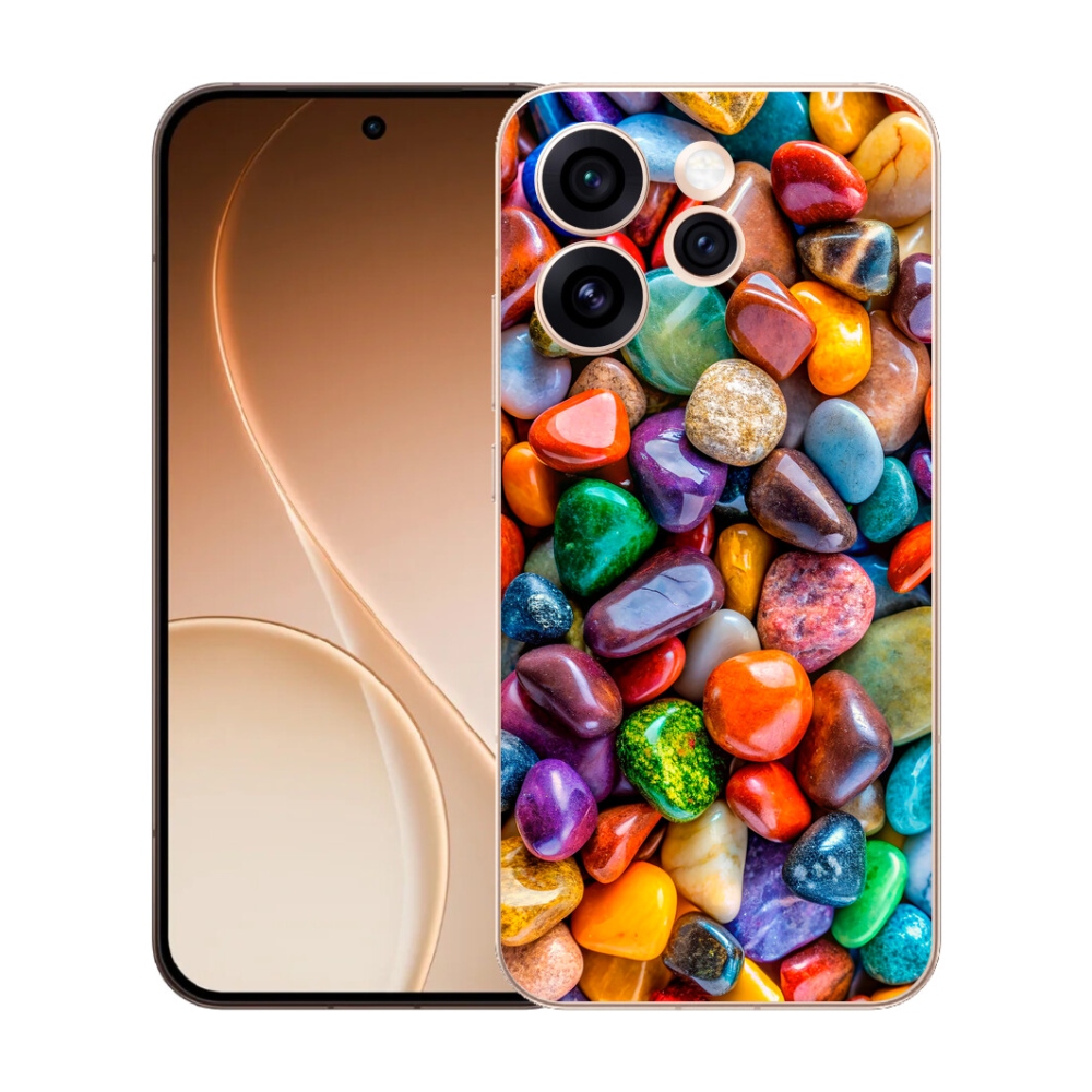 Gelový kryt mmCase na Oppo Reno 15 Pro 5G - barevné kamínky