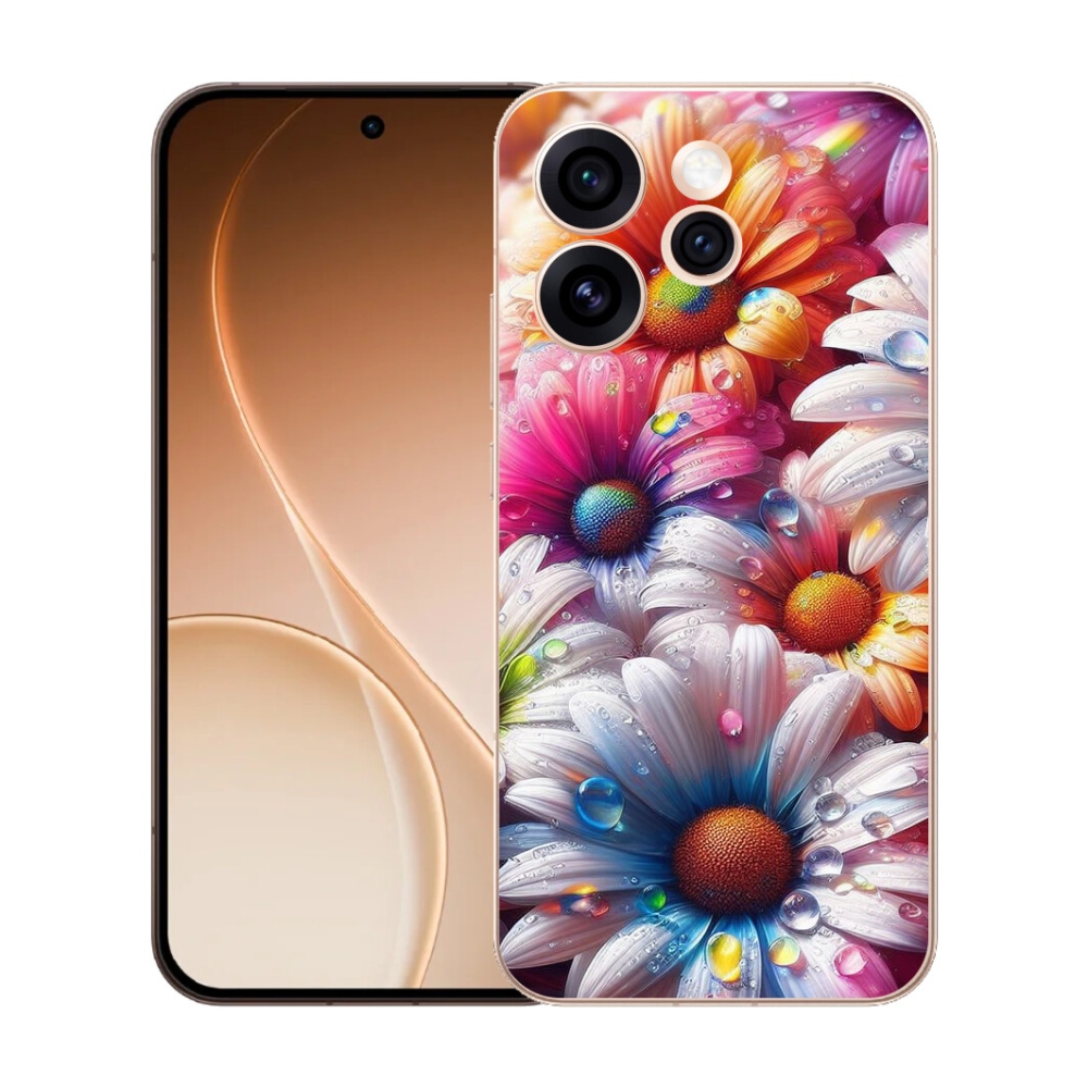 Gelový kryt mmCase na Oppo Reno 15 Pro 5G - barevné kopretiny