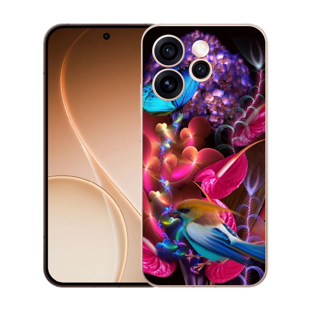 Gelový kryt mmCase na Oppo Reno 15 Pro 5G - barevné květiny
