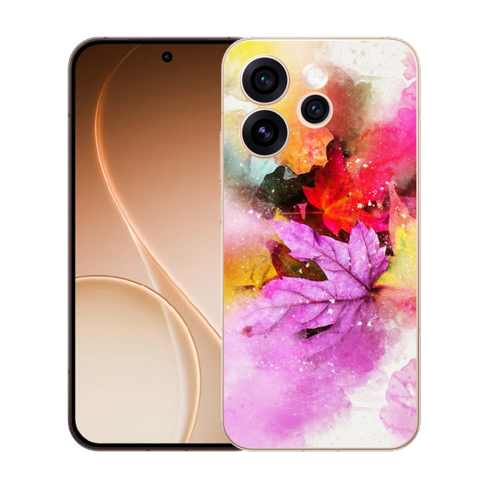 Gelový kryt mmCase na Oppo Reno 15 Pro 5G - barevné listy