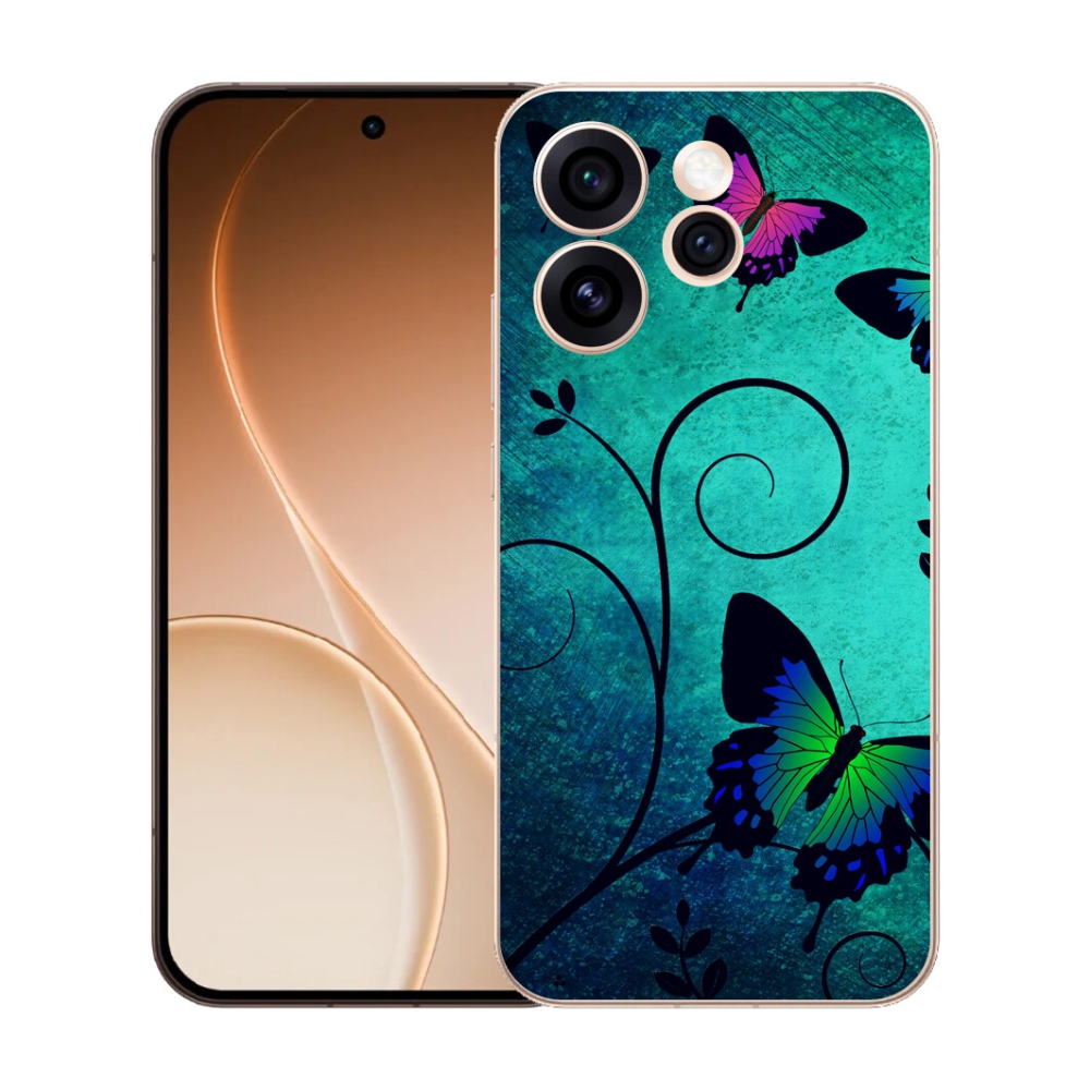 Gelový kryt mmCase na Oppo Reno 15 Pro 5G - barevní motýli