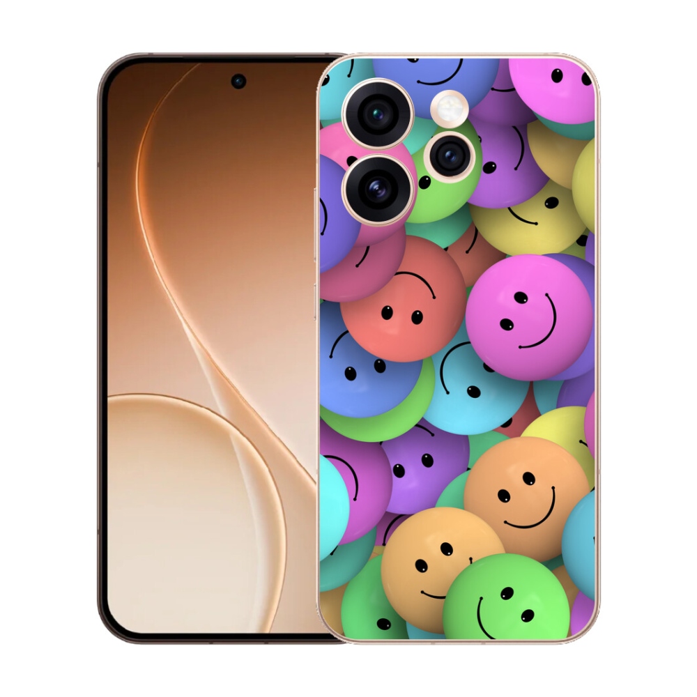 Gelový kryt mmCase na Oppo Reno 15 Pro 5G - barevní smajlíci