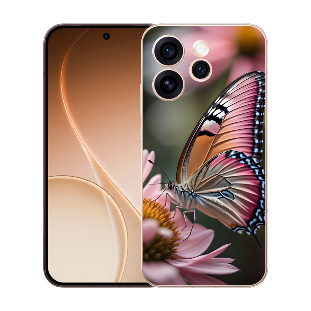 Gelový kryt mmCase na Oppo Reno 15 Pro 5G - barevný motýl