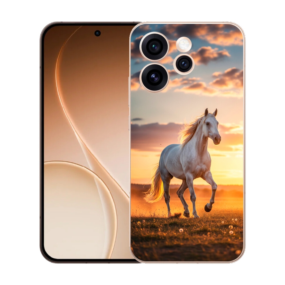 Gelový kryt mmCase na Oppo Reno 15 Pro 5G - běžící bílý kůň 2