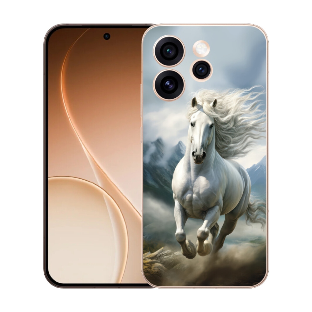Gelový kryt mmCase na Oppo Reno 15 Pro 5G - běžící bílý kůň 3