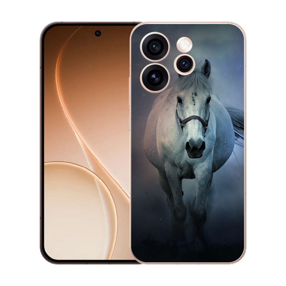 Gelový kryt mmCase na Oppo Reno 15 Pro 5G - běžící bílý kůň