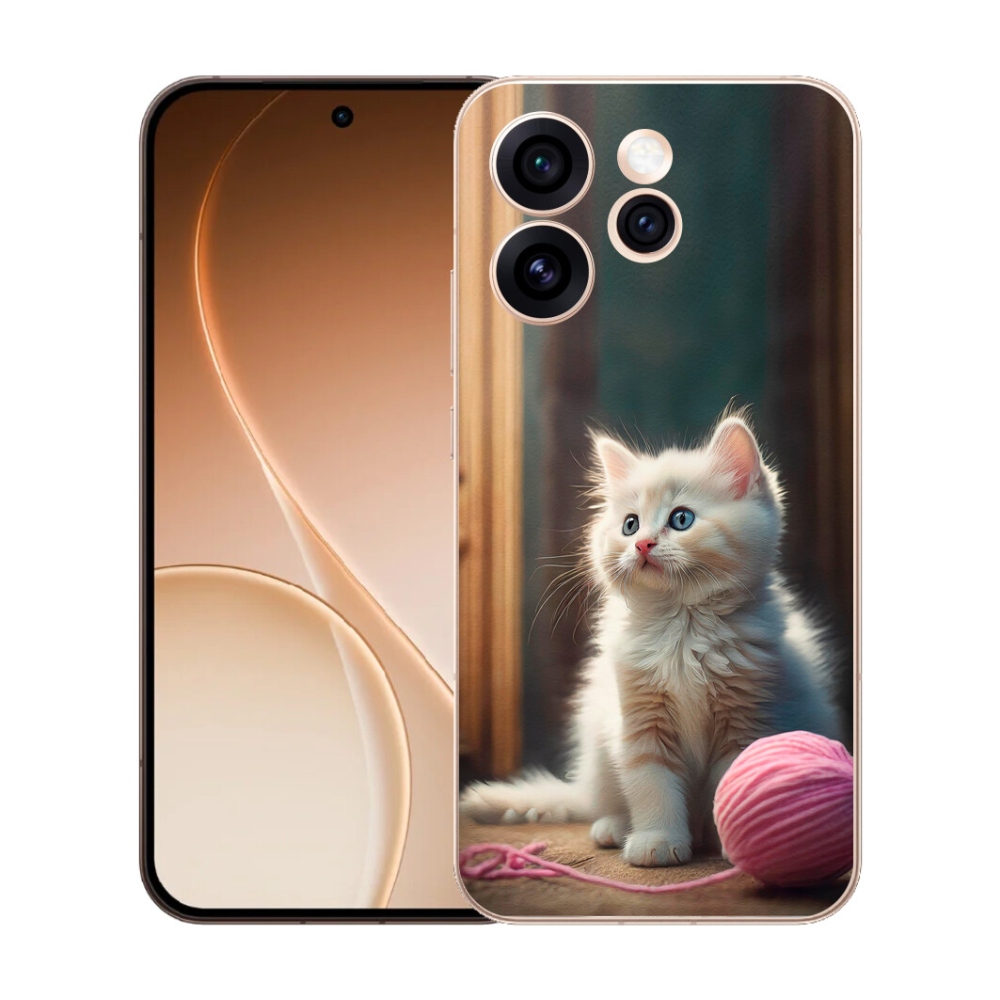 Gelový kryt mmCase na Oppo Reno 15 Pro 5G - bílé kotě 2