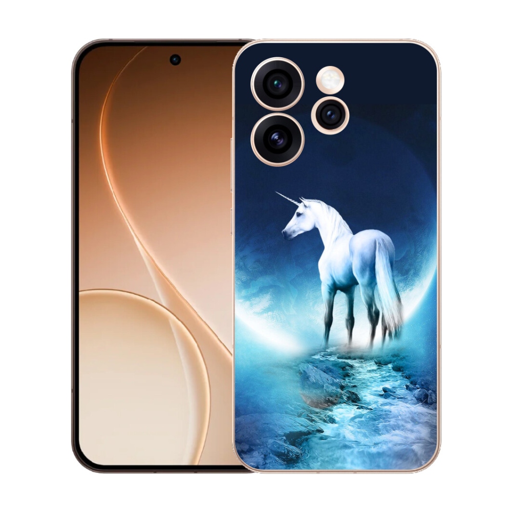 Gelový kryt mmCase na Oppo Reno 15 Pro 5G - bílý jednorožec