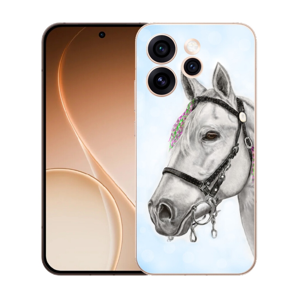Gelový kryt mmCase na Oppo Reno 15 Pro 5G - bílý kůň 1
