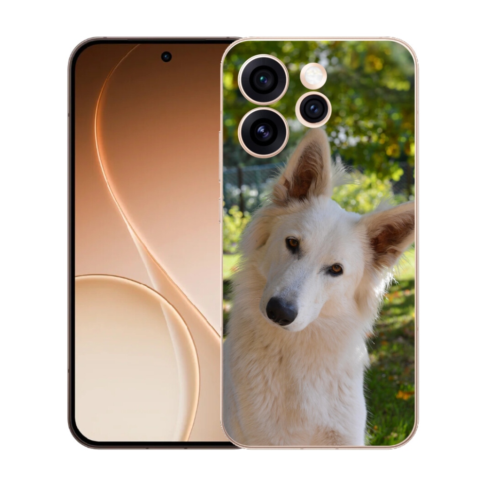 Gelový kryt mmCase na Oppo Reno 15 Pro 5G - bílý švýcarský ovčák 1