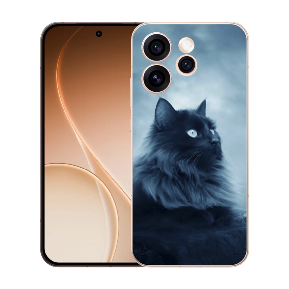 Gelový kryt mmCase na Oppo Reno 15 Pro 5G - černá kočka 1