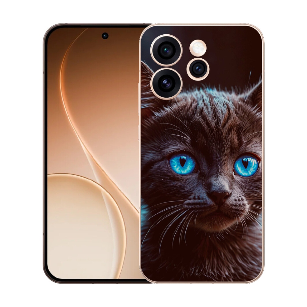 Gelový kryt mmCase na Oppo Reno 15 Pro 5G - černé kotě 2