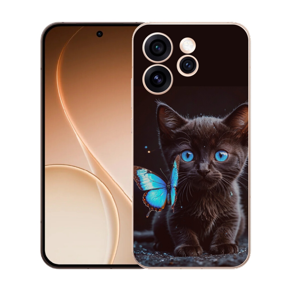 Gelový kryt mmCase na Oppo Reno 15 Pro 5G - černé kotě 3