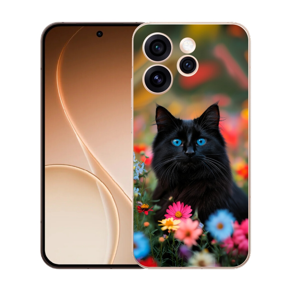 Gelový kryt mmCase na Oppo Reno 15 Pro 5G - černé kotě 4