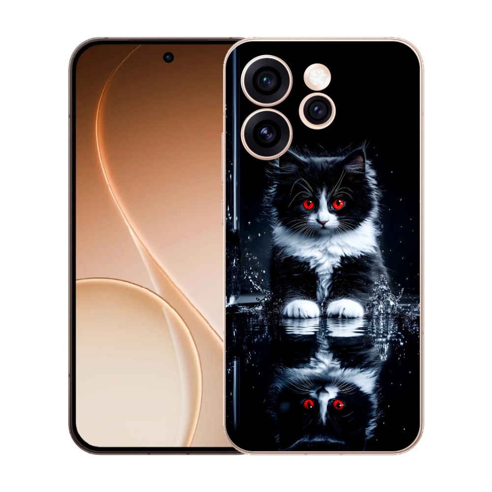 Gelový kryt mmCase na Oppo Reno 15 Pro 5G - černobílé kotě
