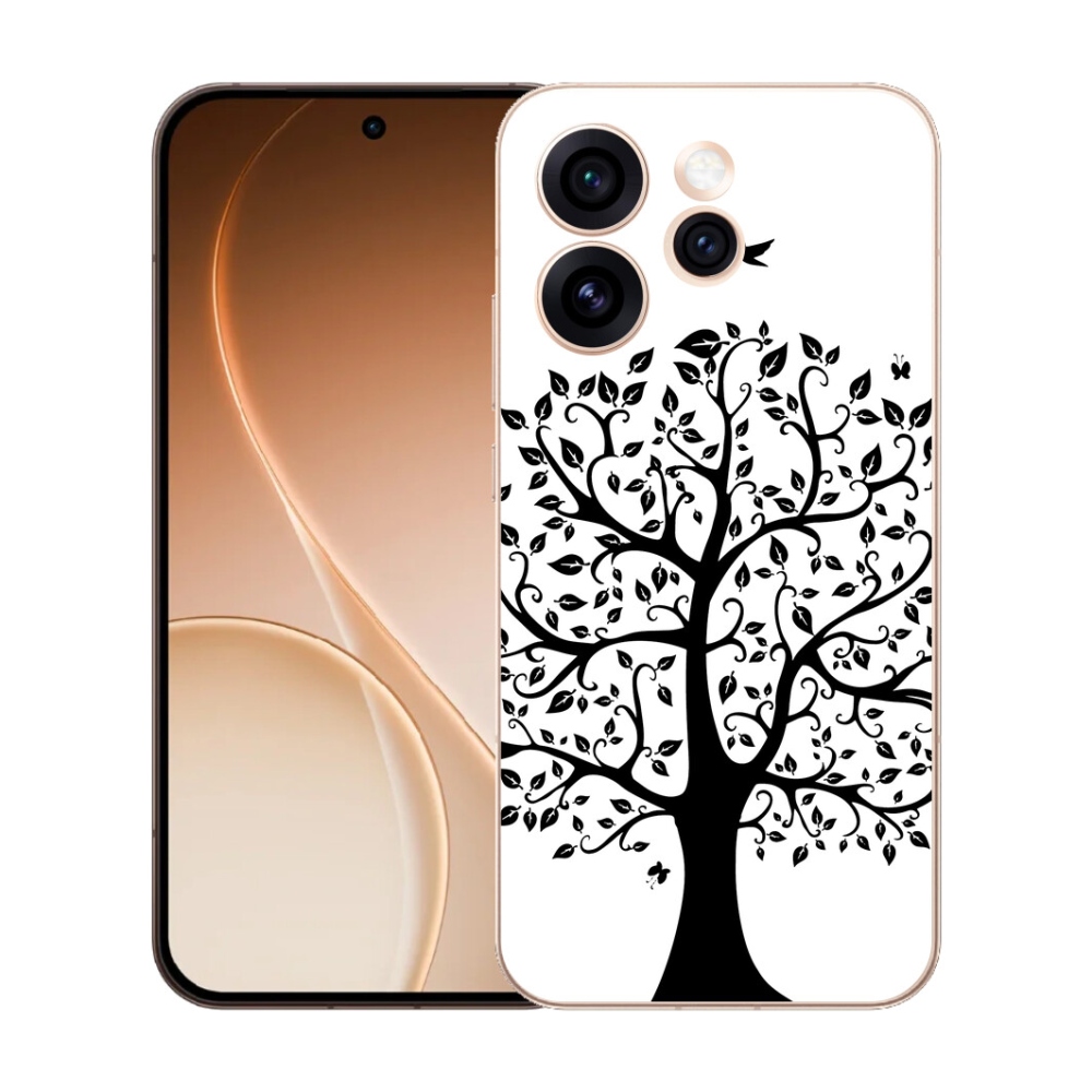 Gelový kryt mmCase na Oppo Reno 15 Pro 5G - černobílý strom