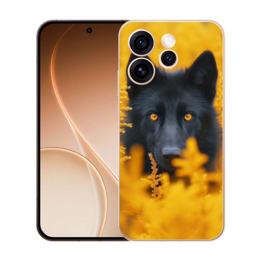 Gelový kryt mmCase na Oppo Reno 15 Pro 5G - černý vlk 2