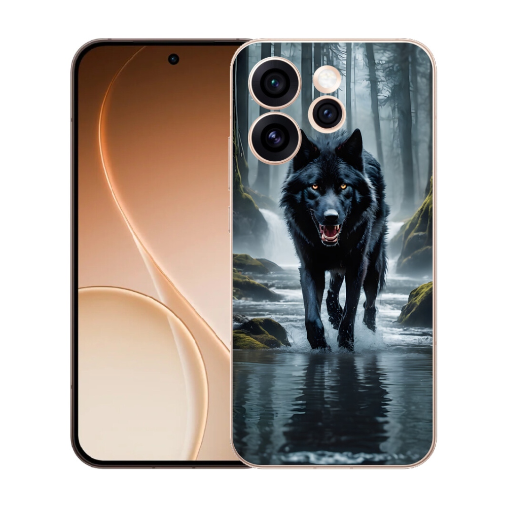 Gelový kryt mmCase na Oppo Reno 15 Pro 5G - černý vlk