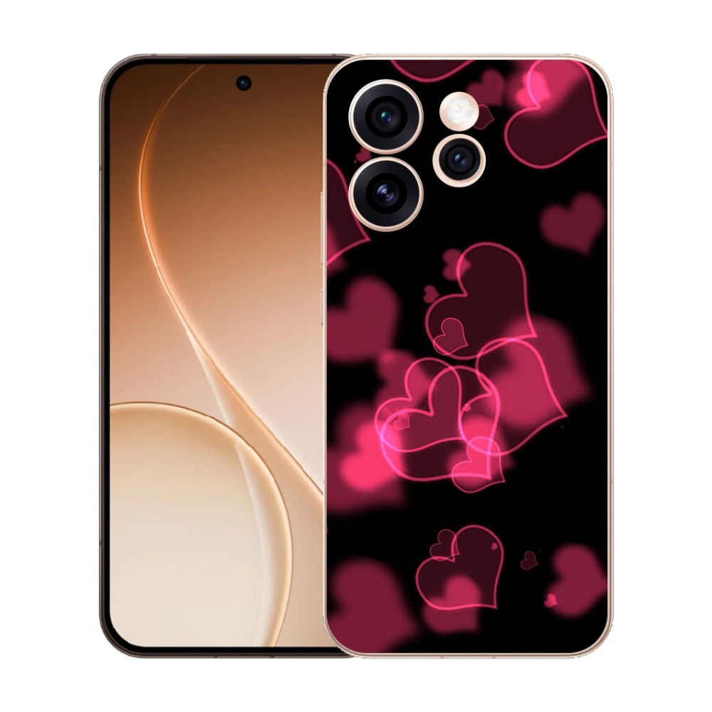 Gelový kryt mmCase na Oppo Reno 15 Pro 5G - červená srdíčka